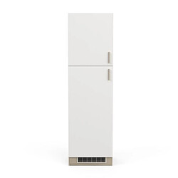 Dansmamaison Colonne de cuisine 2 portes 60 cm Blanc/Chêne - ABINCI