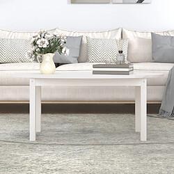 Avis Maison Chic Table basse,Table Console Table d'appoint, Table pour salon Blanc 110x55x45 cm Bois massif de pin -MN59291