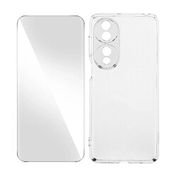 Avizar Coque pour Honor 70 Silicone Gel Souple avec Verre trempé Dureté 9H transparent