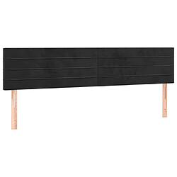 vidaXL Têtes de lit 2 pcs Noir 90x5x78/88 cm Velours