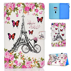 Etui en PU impression de motifs avec des fentes pour cartes tour Eiffel pour votre Samsung Galaxy Tab A 10.1(2019) T510/T515