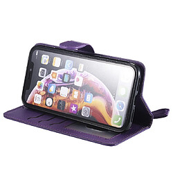 Acheter Wewoo Housse Coque Pour iPhone XR Étui de protection à rabat horizontal de couleur unie avec support et fentes cartes et portefeuille et cadre photo et lanière violet