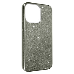 Avizar Coque pour Apple iPhone 14 Pro Paillette Amovible Silicone Semi-rigide argent