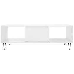 Maison Chic Table basse,Table Console Table d'appoint, Table pour salon blanc brillant 104x60x35 cm bois d'ingénierie -MN65666 pas cher