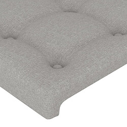 Acheter vidaXL Tête de lit à LED Gris clair 203x16x118/128 cm Tissu