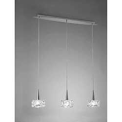 Luminaire Center Suspension O2 3 Ampoules G9 Line Small, chrome poli