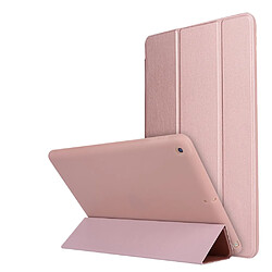 Coque en silicone + PU triple pli avec support rose pour votre Apple iPad Mini (2019) 7.9 pouces