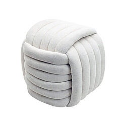 Mobili Rebecca Pouf Rebecca Mobili Oyamel 45x50x50 Tissu Polyester MDF Blanc Moderne