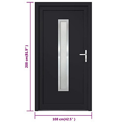 vidaXL Porte d'entrée anthracite 108x208 cm PVC pas cher