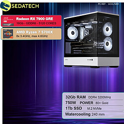 Sedatech PC Gamer XL Vision • AMD Ryzen 7 5700X • RX 7900 GRE • 32Go RAM • 1To SSD M.2 • sans OS