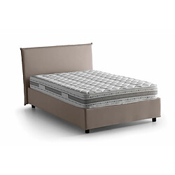 Avis Autrement Talamo Italia Lit Anna simple et demi avec conteneur, Made in Italy, en tissu amovible, 120x190 cm, avec ouverture frontale, Taupe, avec matelas inclus.