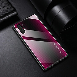 Wewoo Coque Pour Galaxy Note 10 Pro Texture Gradient Glass Protective Glass Case Rose Red