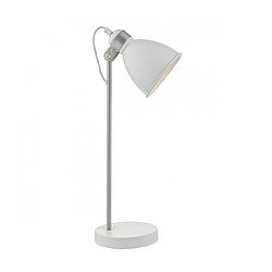 Luminaire Center Lampe de table Frederick blanc et chrome satiné 1 ampoule