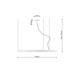 Luminaire Center Plafonnier LED intégré Rio Integrated Acier blanc 1 ampoule 150cm