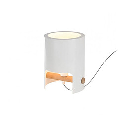 Luminaire Center Lampe de Table Cube Tall 1x40W, blanc Metal/Wood