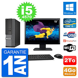 PC Dell Optiplex 3020 SFF Ecran 19" i5-4570 RAM 4Go Disque 2To Windows 10 Wifi - Occasion