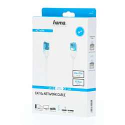 HAMA Câble réseau CAT-6a, 10 Gbit/s, U/UTP, plat, 15,00 m