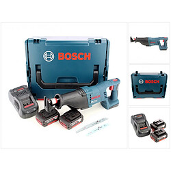 Bosch GSA 18 V-Li Scie sabre sans fil 18V ( 060164J00B ) + Coffret de transport L-Boxx + 2 x Batteries 5,0Ah + Chargeur