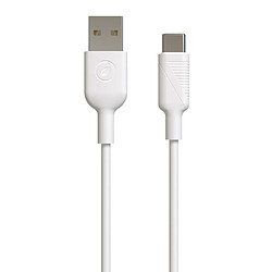 Muvit Câble USB-C vers USB 2.0 Charge Rapide 3A et Synchronisation 1,2m Blanc