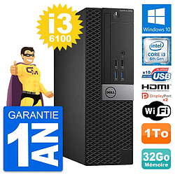 PC Dell OptiPlex 5040 SFF Intel i3-6100 RAM 32Go Disque 1To HDMI Windows 10 Wifi - Occasion