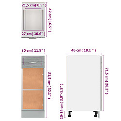 vidaXL Armoire de plancher à tiroir Sonoma gris 30x46x81,5 cm pas cher