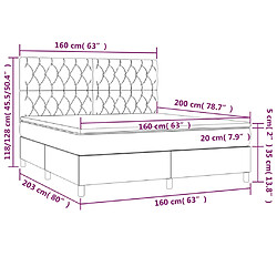 vidaXL Sommier à lattes de lit et matelas Gris foncé 160x200cm Velours pas cher