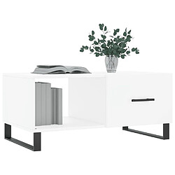 Avis Maison Chic Table basse,Table Console Table d'appoint, Table pour salon blanc 90x50x40 cm bois d'ingénierie -MN97243