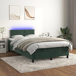 Sommier à lattes LED,Cadre à lattes de lit avec matelas pour Adulte Vert foncé 120x200 cm -MN58204