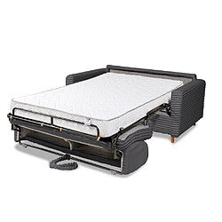 Inside 75 Canapé VIRGOLA convertible express matelas 16 cm sommier métal 160 cm velours ambience anthracite pas cher