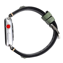 Acheter Wewoo Bracelet vert pour Apple Watch Series 3 & 2 & 1 38mm Simple Mode Peau de Vache Big Eyes Motif de Montre