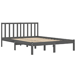 Avis vidaXL Cadre de lit sans matelas bois massif de pin gris 200x200 cm