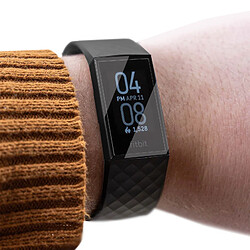 Avizar Protection Noire avec Film Ecran pour FitBit Charge 4 et FitBit Charge 3 pas cher