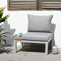 Fauteuil de Jardin Chillvert Bérgamo Aluminium 78,2x76,6x73 cm Gris avec Table et Coussins