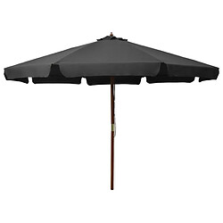 vidaXL Parasol avec mât en bois 330 cm Anthracite