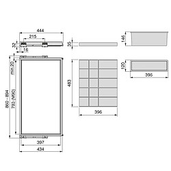 Avis Kit tiroir d'organisation Emuca avec plateau auxiliaire et glissières à fermeture douce pour armoires module 900mm gris pierre