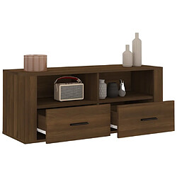 Maison Chic Meuble TV scandinave - Banc TV pour salon Chêne marron 100x35x40 cm Bois d'ingénierie -MN94208 pas cher