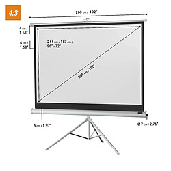 Ecran de projection sur pied celexon Economy 244 x 183 cm- White Edition