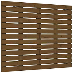 vidaXL Tête de lit murale Marron miel 126x3x91,5 cm Bois massif de pin