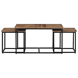 Maison Chic Lot de 3 Tables basses gigognes pour salon | Table à café bois massif de teck -GKD64394