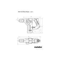 Marteau METABO - KHA 18V - LTX BL 24 Quick 1 x 4,0 Ah LiHD, 1 x 5,5 Ah LiHD, ASC 55, coffret - 600211540