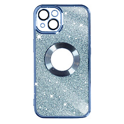 Avizar Coque pour iPhone 13 Paillette Amovible Silicone Gel Série Protecam Spark Bleu