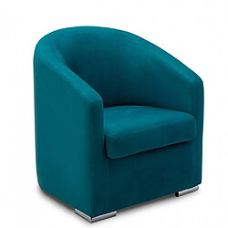 Inside 75 Fauteuil fixe FOLIO velours turquoise