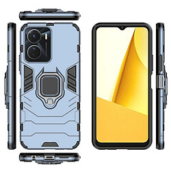 Htdmobiles Coque pour Vivo Y16 - housse etui rigide anti choc + verre trempe - BLEU FONCE