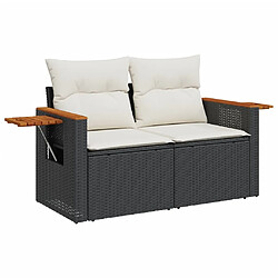 Acheter Maison Chic Salon de jardin 5 pcs avec coussins | Ensemble de Table et chaises | Mobilier d'Extérieur noir résine tressée -GKD24445