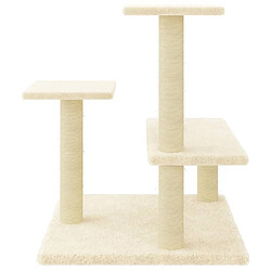 Helloshop26 Arbre à chat meuble tour grimper jouet grattage grattoir escalade plateforme avec griffoirs en sisal 61 cm crème 02_0022518