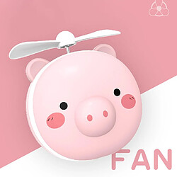 Rose Mini Forme de Tête de Cochon Mignon Lumière de Remplissage LED Ventilateur de Miroir USB Ventilateur de Poche De Charge Portable Miroir de Maquillage