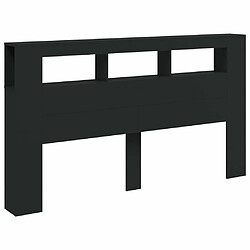 Avis Maison Chic Tête de lit scandinave à LED,meuble de chambre noir 180x18,5x103,5 cm bois d'ingénierie -MN85616