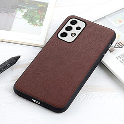 Coque en TPU + cuir véritable anti-rayures marron pour votre Samsung Galaxy A23 5G