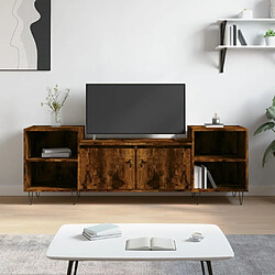 Maison Chic Meuble TV scandinave - Banc TV pour salon Chêne fumé 160x35x55 cm Bois d'ingénierie -MN42328