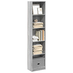 vidaXL Bibliothèque sonoma gris 40x24x176 cm bois d'ingénierie